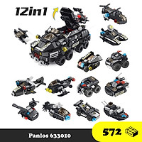 Đồ chơi lắp ráp xe cảnh sát đặc nhiệm - S.W.A.T Police 12 in 1 Panlos 633010 - Đồ chơi trí tuệ 572 mảnh ghép
