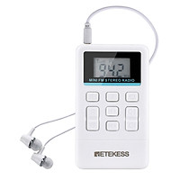 Retekess TR612 FM Portable Radio Pocket Radio Personal Mini Stereo Radio with 3.5mm Earphone for Walk