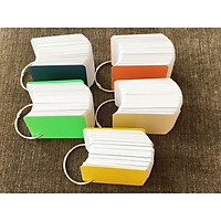 500 thẻ flashcard trắng cao cấp 5x8cm bo góc tặng kèm 5 khoen inox + 10 bìa màu cứng học ngoại ngữ