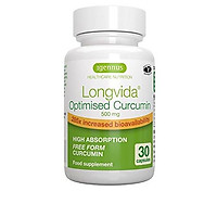 Longvida Optimized Curcumin Supplement 500 Mg, 285X Bioavailability, Vegan - 30 Capsules