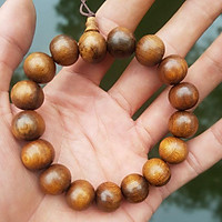 Vòng tay nam hạt 12 ly GỖ thơm BÁCH - XANH màu tự nhiên