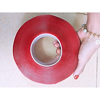 Hàng mới về Băng keo cường lực hai mặt trong suốt dán nội thất ô tô, nội thất gia đình, kính, mica bản 3cm x 0.5mm x 30m