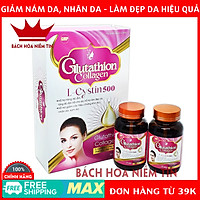 Viên uống Glutathion Collagen L-Cytin 500 - Hộp sang trọng 2 lọ 15 viên - Thành phần glutathion, nhau thai cừu, diệp lục giúp tăng nội tiết tố nữ. giảm khô, nhăn, sạm da hiệu quả