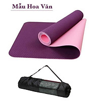 Thảm Tập Yoga Gym TPE 6MM-8MM Định Tuyến Cao cấp Siêu bền Chống trơn trượt TẶNG TÚI ĐỰNG tập thể dục tại nhà