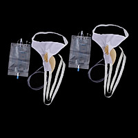Reuseable Men Urinal Pee Holder Bag Collector Incontinent Aid, Spillproof 2Pcs