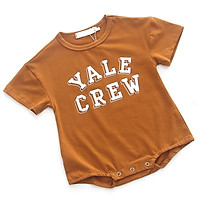 Lovely Infant Girls Boys Cotton Summer Short Sleeves Cartoon Letter Print Climb Soft Jumpsuit 0-3Y Cute Newborn Clothes