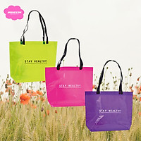 Túi xách Tote nhựa trong thời trang màu đẹp không thấm nước dùng đựng đồ đi làm đi chơi đi du lịch tiện dụng (1 túi)