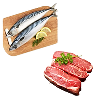 Combo 43: 1kg Cá saba Nhật + 500gr Lõi vai bò Úc cắt lát