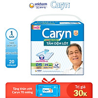 Tấm Đệm Lót Siêu Thấm Caryn (20 Miếng) + Tặng thêm 1 bịch khăn ướt Caryn 70 miếng