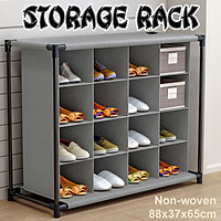 Simple Waterproof 4 Tier Shoe Rack 16 Compartment Shoe Organiser S Shoe Tower Shelf Shoe Storage Organizer Unit Display Home Offic