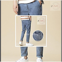 Quần Jean, Baggy bò nam, túi hộp 2 mầu đen xanh, ống xuông,rộng mã TH-01 style hàn quốc