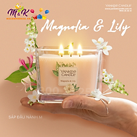 Nến ly vuông Elevation Yankee Candle- Magnolia & Lily - Size M