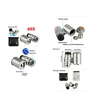 60X Mini Magnifying Loupe Jewelry Jewelers Pocket Magnifier Loop Eye Coins with Led Light 3.5*4*2CM Silver