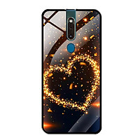 Ốp Lưng Kính Cường Lực cho Oppo F11 Pro - 0418 HEART09 - Hàng Chính Hãng