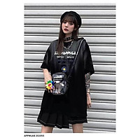 Áo thun nam nữ oversize chữ OW YOUR HEART đen