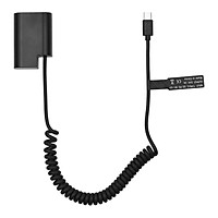 Andoer DMW-DCC12 Dummy Battery USB-C Coupler Adapter BLF19 Dummy Battery Coupler with USB Type-C Spring Power Cable