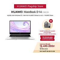 Máy Tính Xách Tay Laptop HUAWEI MateBook D14 AMD (R7 | 8GB/512GB) | Màn Hình HUAWEI Fullview 14-Inch | Card Đồ Họa RX Vega 10 Radeon | Phím Nguồn Kết Hợp Bảo Mật Vân Tay | Hàng Phân Phối Chính Hãng