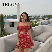 Set Chân Váy Và Áo Trễ Vai Họa Tiết Hoa Thời Trang Quyến Rũ Cho Nữ