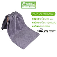 Khăn lau ô tô đa năng microfiber xám không để lại bụi vải, không để lại vệt nước, khổ to, không phai màu TÂM LUÂN Chổi lau tẩm dầu - Hàng chính hãng