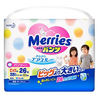 Tã quần Merries siêu thấm, mềm mịn size XXL26 (15~25kg) 26 miếng - Nội địa Nhật Bản