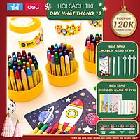 Bút màu sáp dầu học sinh hộp nhựa Deli - 12/18/24 màu - 72090/72091/72092