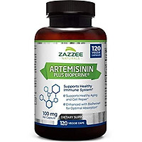 Zazzee Artemisinin, 100 mg per Capsule, 120 Veggie Capsules, 4 Month Supply, Plus 5 mg BioPerine for Enhanced Absorption, Sweet Wormwood Extract, Vegan and Non-GMO