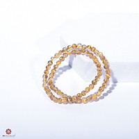 Vòng tay đá thạch anh tóc vàng 6mm chuẩn cao cấp quấn 2 lines - Hợp mệnh Thổ, Kim