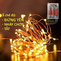 Dây đèn nháy Led đom đóm trang trí pin 10M/5M/2M Vàng nắng/ Nhiều màu, dây bóng đèn nháy cao cấp decor nhà cửa, lễ tết, lều trại du lịch cao cấp, bền đẹp, tinh tế, sang trọng - Chính hãng DEHA
