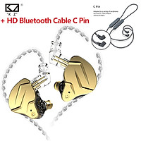 KZ ZSN Pro X In Ear Earphone Metal Detachable Headphones Outdoor Sport Noise Cancelling Headset HiFi Music Game Earbuds Additional HD CSR8675 Wireless Bluetooth Cable