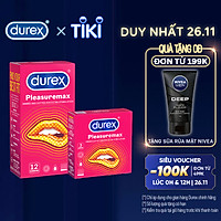Combo Bao cao su Durex Pleasuremax Hộp 12 Bao và hộp 3 bao