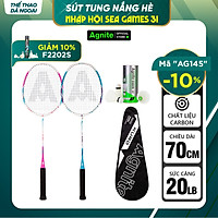 Cặp vợt cầu lông cán liền quấn cao su Agnite - Họa tiết khỏe khoắn - Kèm bao vợt cao cấp và cầu lông - 2 chiếc - F2132- 2 chiếc - Hàng chính hãng - F2110