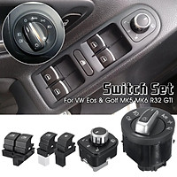 5pcs/Set Fuel Headlight Mirror Window Switches LED Display For VW Eos Golf R32 GTI MK5 6 WILLKEY