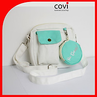 Túi đeo chéo vải canvas phom vuông phối túi tròn trước thời trang COVI nhiều màu sắc T 25