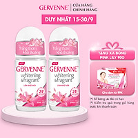 Gervenne Combo 2 Lăn khử mùi trắng da Pink Lily 50ml/chai