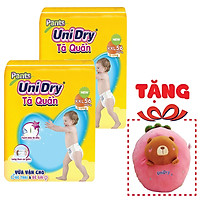Combo 2 Tã Quần Unidry Ultra Jumbo XXL56 (56 Miếng) - Tặng 1 Thú Bông Dâu Tây Mặt Gấu