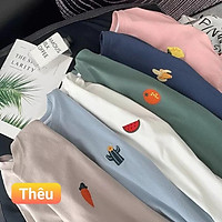 Áo phông, áo thun nam nữ form rộng tay lỡ Unisex LOGO TRÁI CÂY Từ 50-70kg