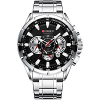 CURREN 8363 Watch for Male Men Quartz Man Wristwatch Watches with Stainless Steel Strap Band Three Sub-Dials Second