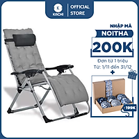 Ghế xếp thư giãn cao cấp kèm đệm Kachi MK232 - Ghế xếp thông minh văn phòng - Trọng tải 300kg