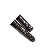 Dây đồng hồ da cá sấu cao cấp 2 mặt (Màu đen) - size 22