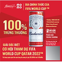 Thùng 24 Lon Bia Budweiser Chính Hãng (330ml/ lon) - Phiên Bản FIFA World Cup 2022
