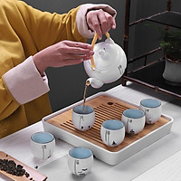 Bộ ấm trà Zen Kung Fu ,hiện đại đơn giản 6 tách trà .