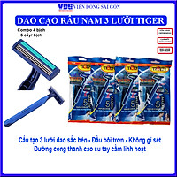 Combo 4 bịch Dao cạo râu 3 lưỡi Tiger (5 cây/ bịch)
