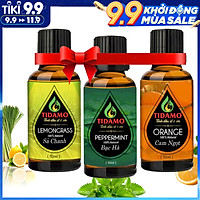 Combo 3 Tinh Dầu Sả Chanh + Tinh Dầu Bạc Hà + Tinh Dầu Cam Ngọt - Tinh Dầu Xông Phòng Nguyên Chất Nhập Khẩu Giúp Thư Giãn, Đuổi Muỗi Và Thơm Phòng (3 chai 10ML)