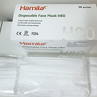 Khẩu trang y tế Hamita 3 lớp (Hộp 50 cái) Hàng xuất khẩu - ISO13485, CE, FDA - Model H80