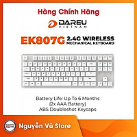 Bàn phím cơ không dây Dareu EK807G White- Hàng Chính Hãng