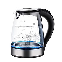 Electric Water Kettle Glass Double Wall Cordless with Blue LED Light, 1.7L 1850W Tea Kettle, Fast Water Boiler,