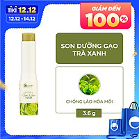 Son Dưỡng Gạo Trà Xanh Không Màu Dưỡng Môi Hết Khô Nẻ Giúp Dưỡng Môi Chống Lão Hóa Môi An Toàn Từ Thiên Nhiên Cỏ Mềm 3.6g