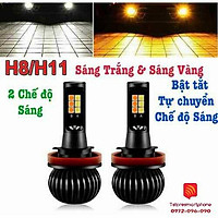 Đèn LED gầm hai chế độ hai màu trắng vàng H8 H11 PHÁ SƯƠNG