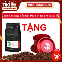 Cà phê bột Arabica Cầu Đất 500g nguyên chất 100% thơm nồng, vị nhẹ, gu tây TẶNG Phin Nhôm Pha Cà Phê Màu Đỏ Cao Cấp
