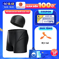 Quần Bơi Nam Thiết Kế Vảy Cá Mập Cleacco Chống Thấm Nước , Nhanh Khô Tặng Kèm Nón Bơi và Bịt Tai Silicon Cao Cấp